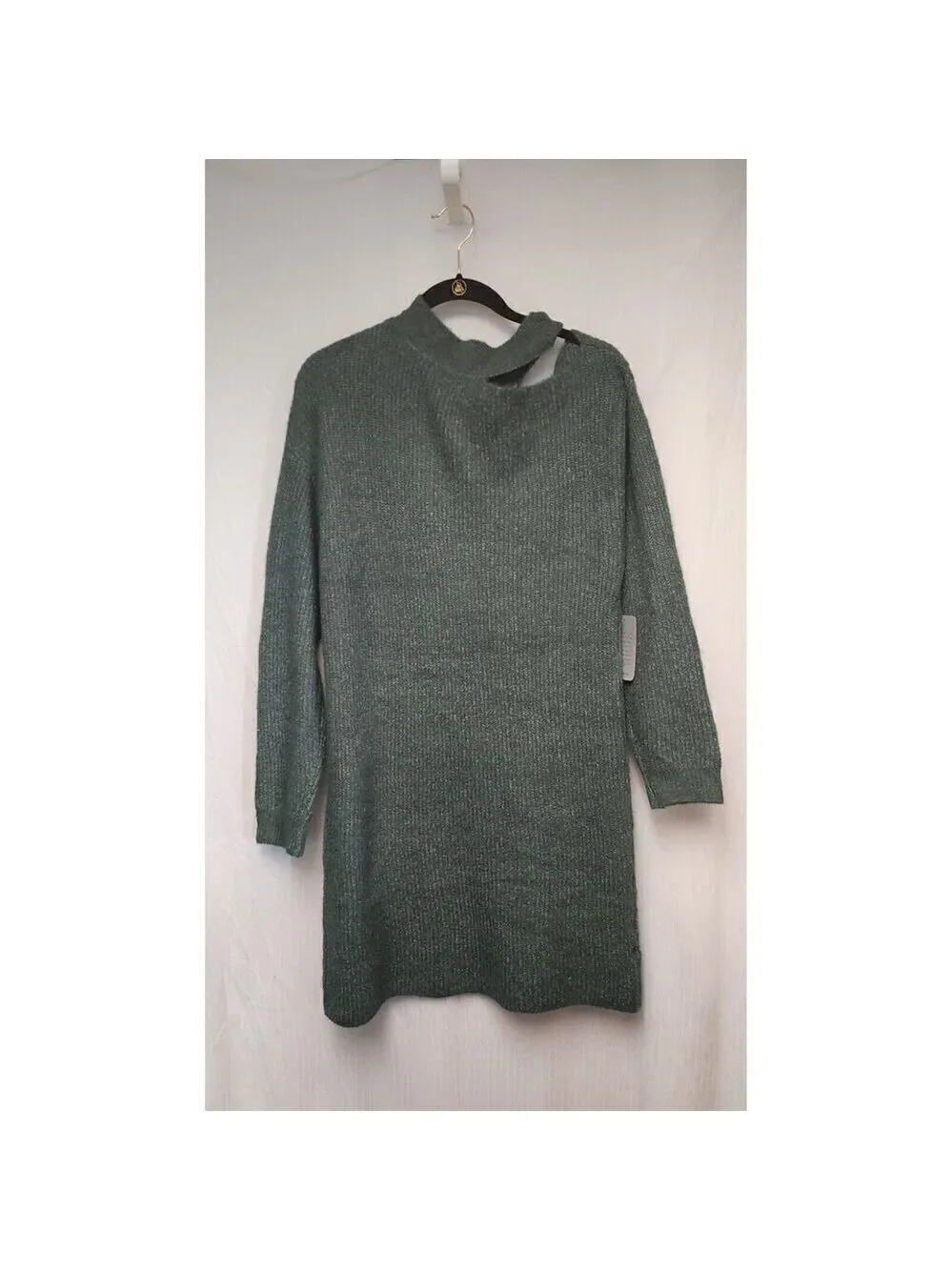 STITCHDROP Nordstrom Above Keyboard Knit Sweater Dress NWT Frog Green Size L